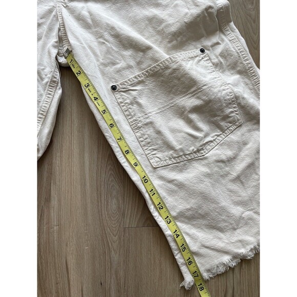 VTG  Tommy Jeans Work Workwear White Beige Fringe Distressed Sz 34 Knee Pocket - Picture 5 of 5